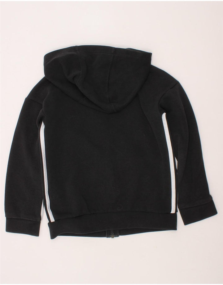 ADIDAS Boys Zip Hoodie Sweater 7-8 Years Black Cotton Vintage Adidas and Second-Hand Adidas from Messina Hembry 