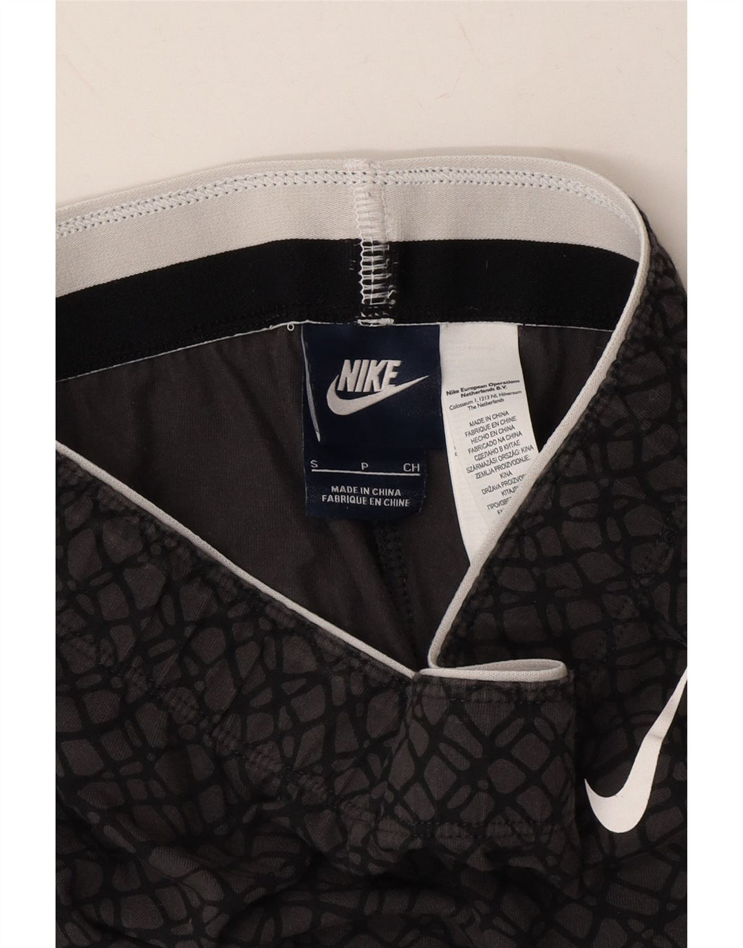 NIKE Womens Leggings UK 8 Small  Grey Geometric Cotton Vintage Nike and Second-Hand Nike from Messina Hembry 