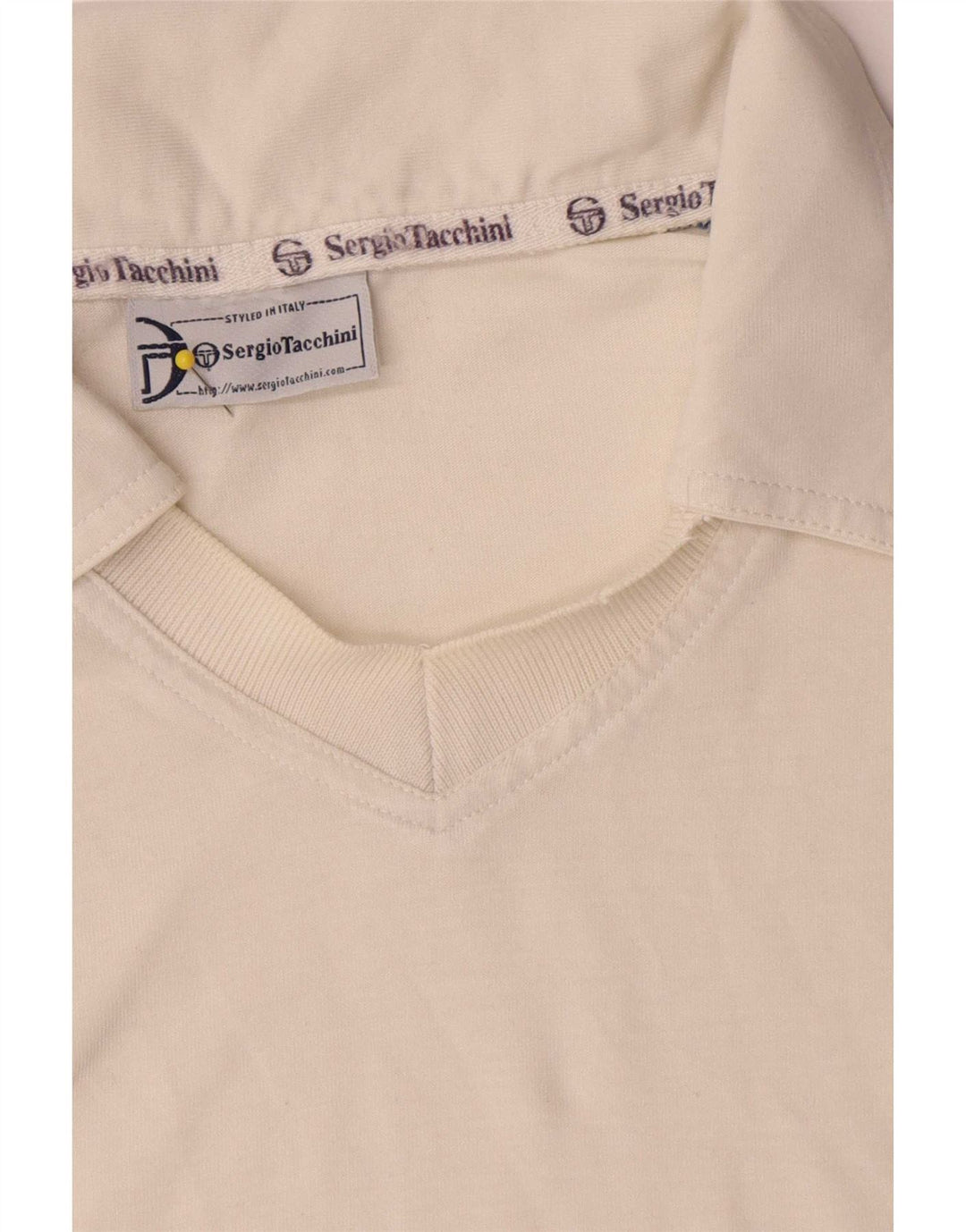 Camisa polo masculina Sergio Tacchini XL branca colorblock