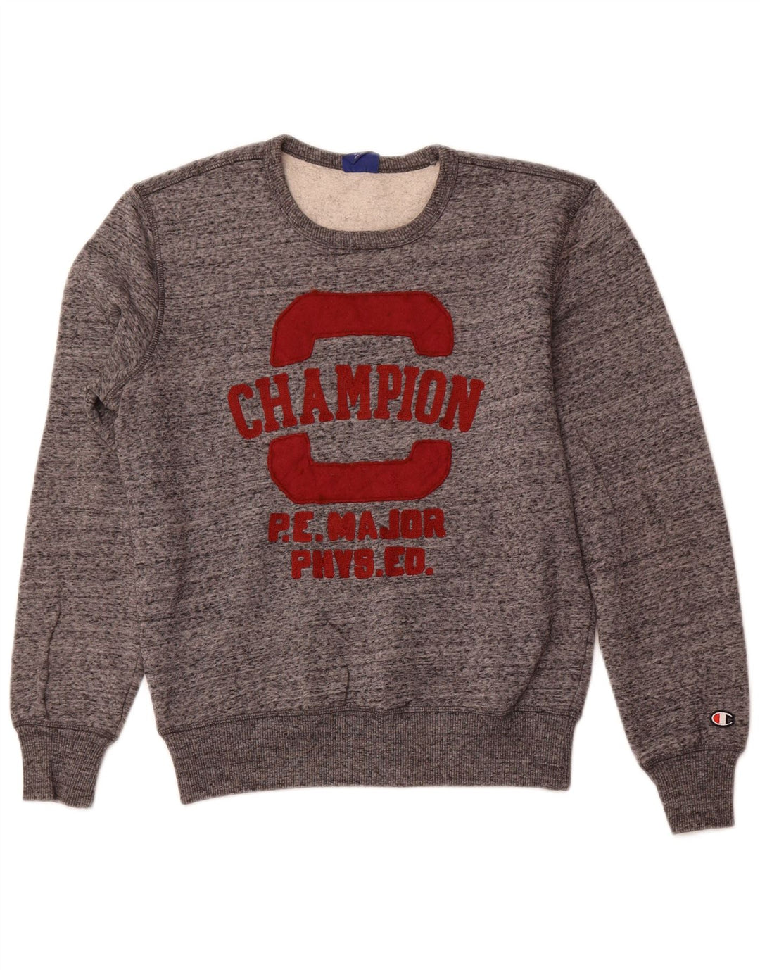Champion moletom masculino gráfico jumper pequeno algodão manchado cinza