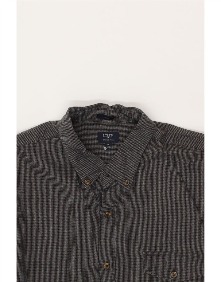 J. CREW Mens Slim Shirt XL Grey Houndstooth Cotton Vintage J. Crew and Second-Hand J. Crew from Messina Hembry 
