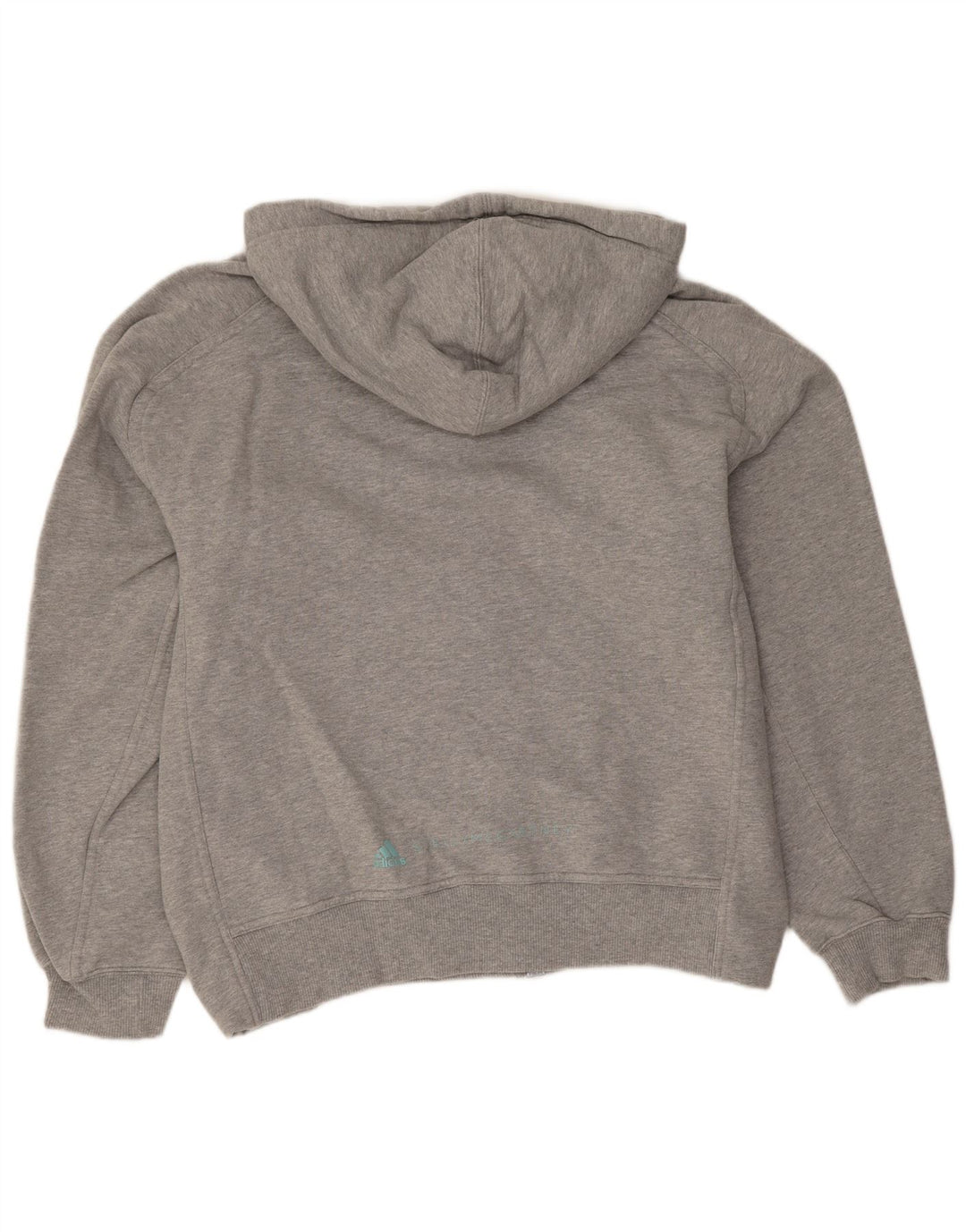 Adidas masculino zip moletom com capuz médio algodão cinza