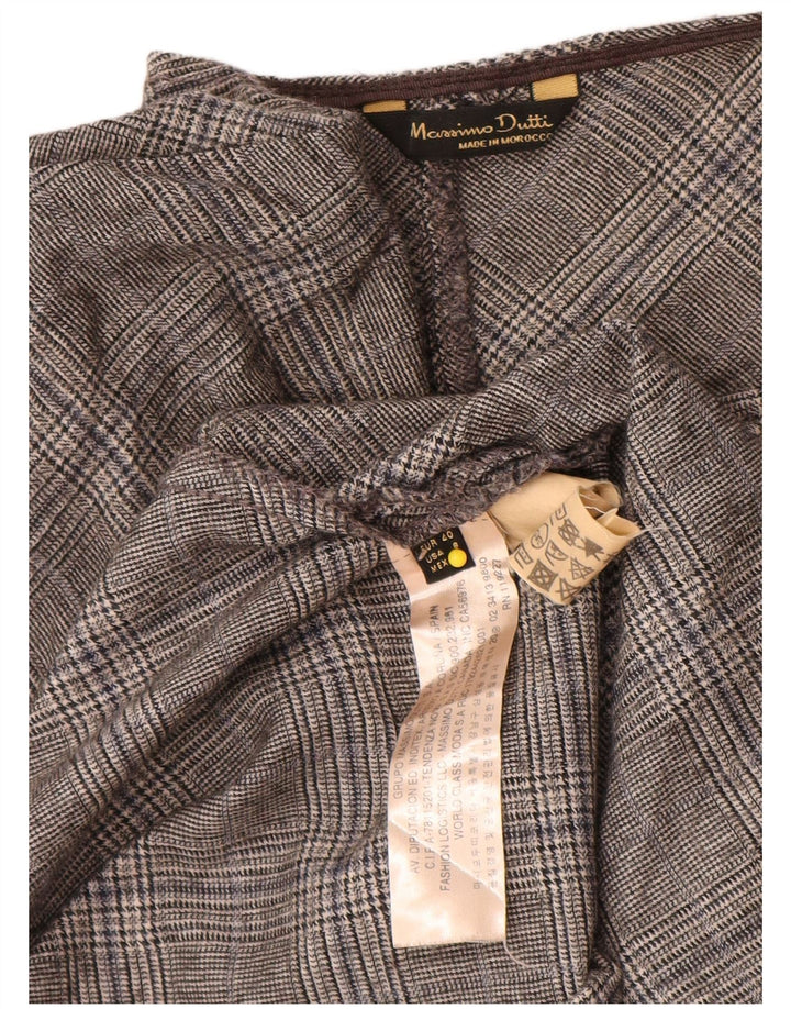 Vestido feminino Massimo Dutti evasê EU 40 lã houndstooth cinza médio