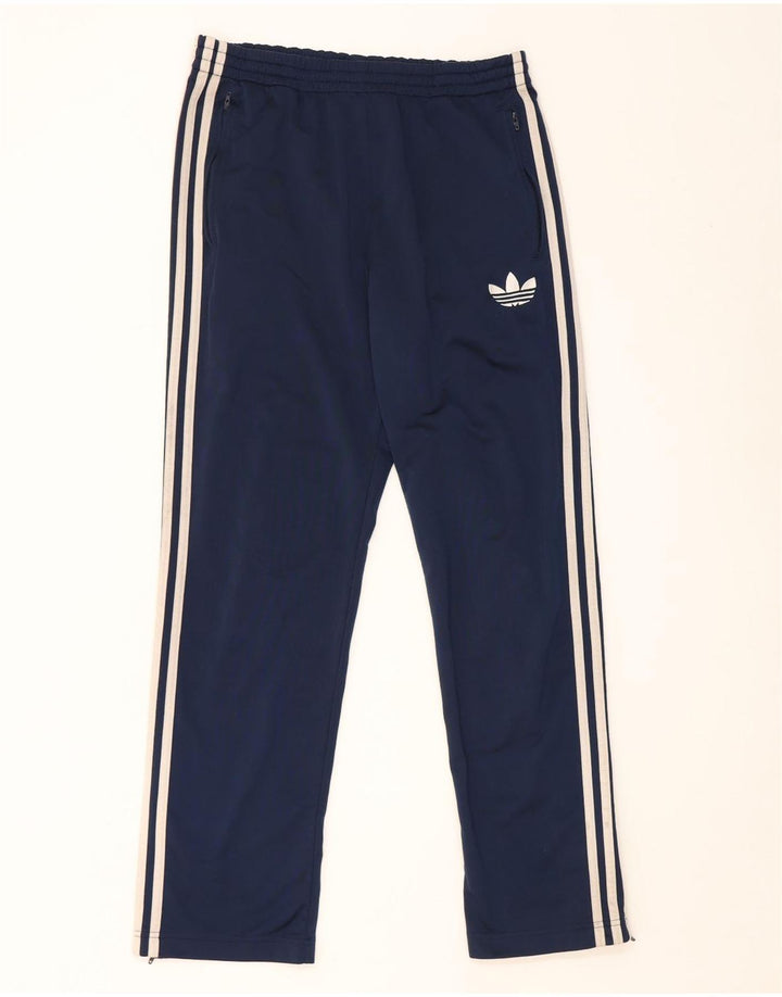 Calça de treino masculina Adidas pequena azul marinho poliéster