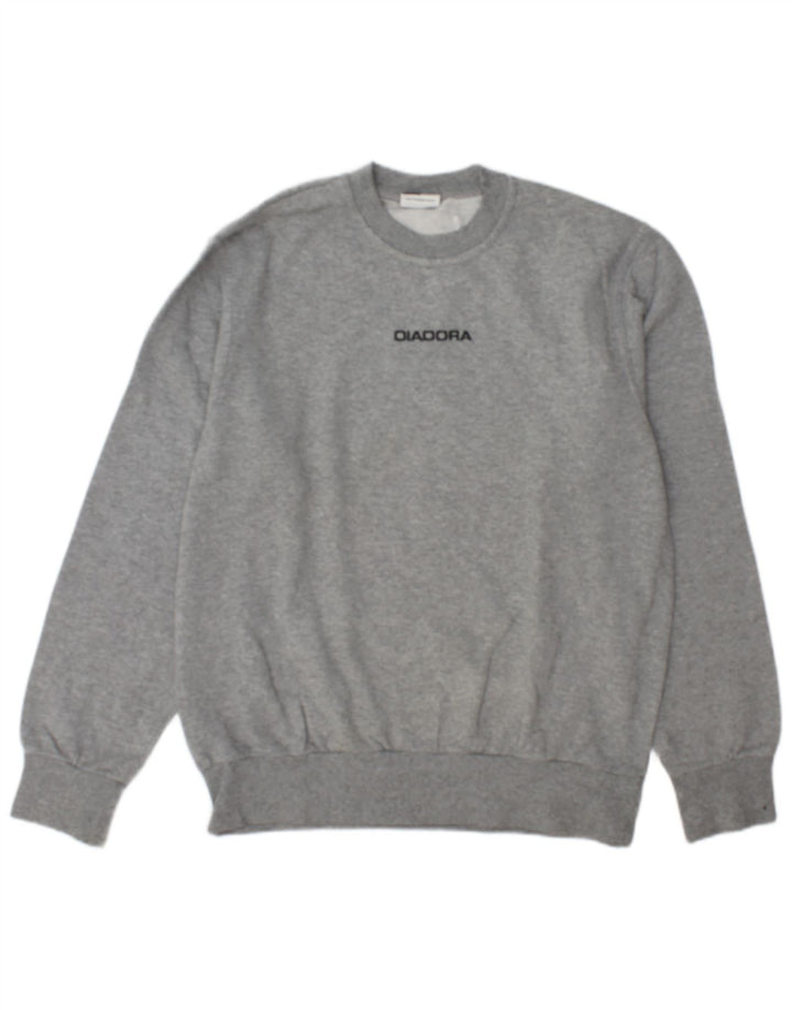 Diadora Mens Graphic Sweatshirt Jumper Médio Algodão Cinza