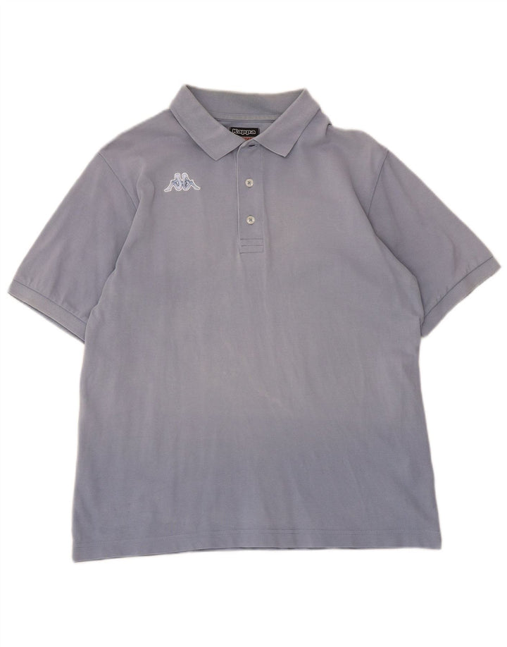 Camisa polo masculina Kappa algodão azul médio