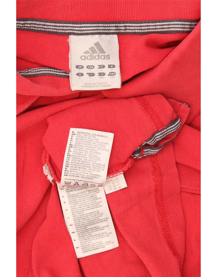 Camisa polo masculina Adidas grande algodão vermelho