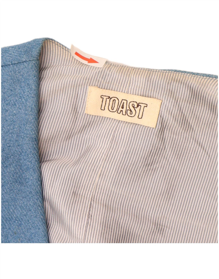 Colete feminino Toast UK 10 pequeno algodão azul