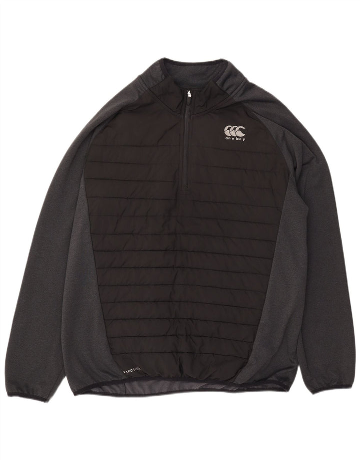 Pulôver masculino Canterbury com zíper e gola alta XL preto colorblock