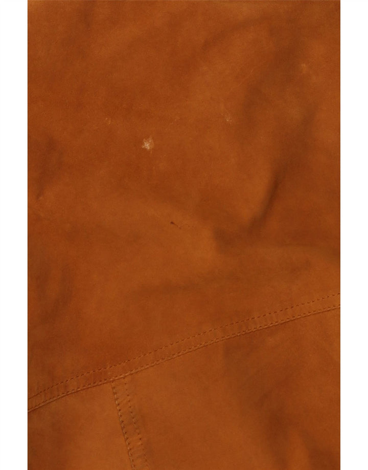 Jaqueta bomber masculina vintage de camurça Reino Unido 40 grande couro marrom