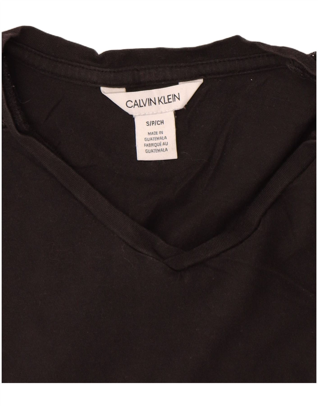 Camiseta masculina CALVIN KLEIN com estampa gráfica pequena de algodão preto