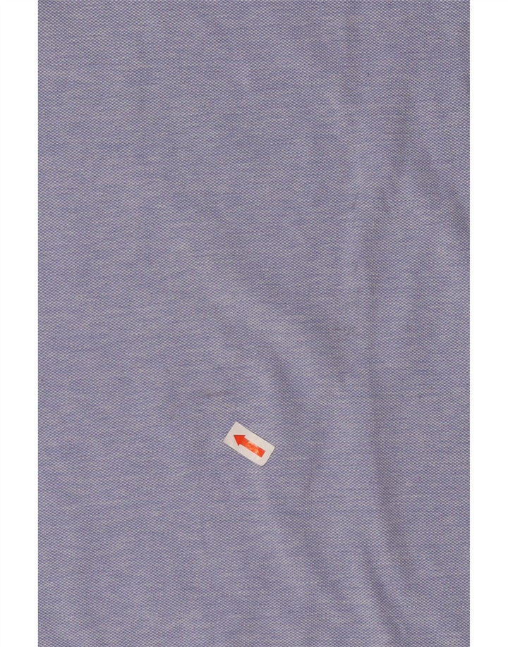 Camisa polo masculina Massimo Dutti casual fit grande algodão azul