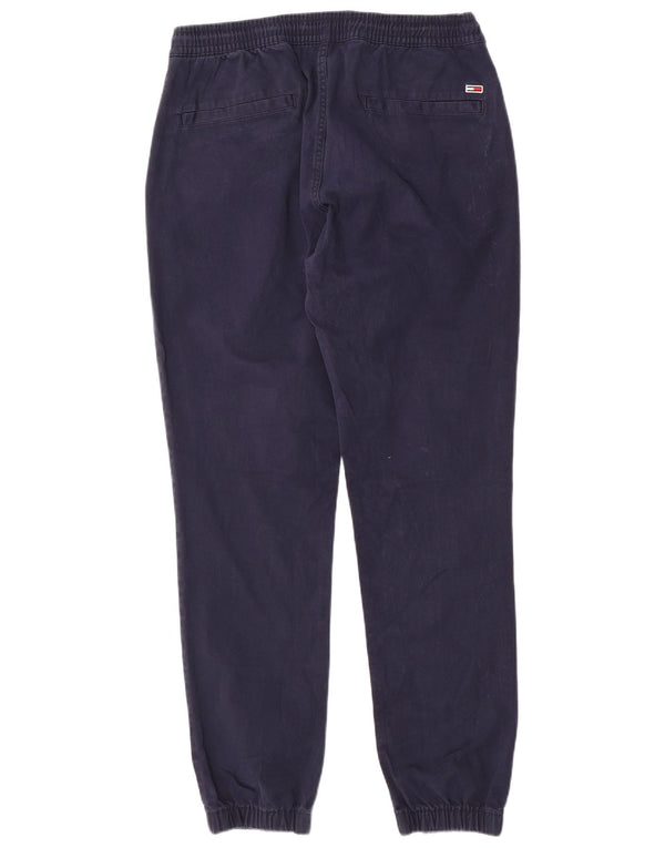 Tommy Hilfiger Mens Joggers Chino Calças Grande W34 L30 Azul Marinho Algodão