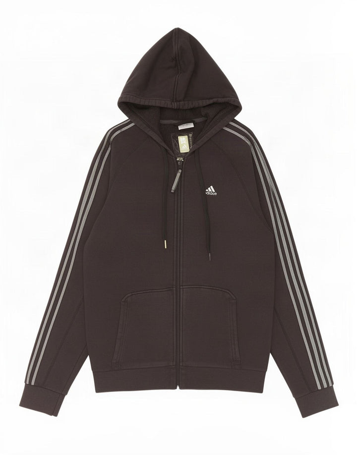 Adidas masculino zip moletom com capuz pequeno algodão preto