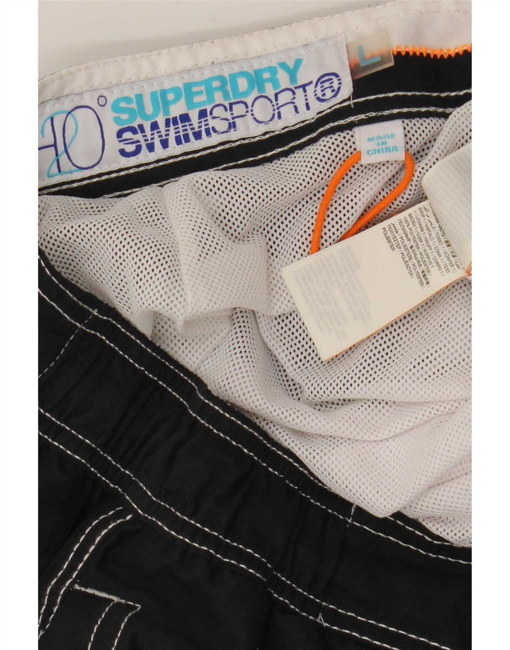 Shorts de natação masculino Superdry Graphic Regular grande poliéster azul marinho