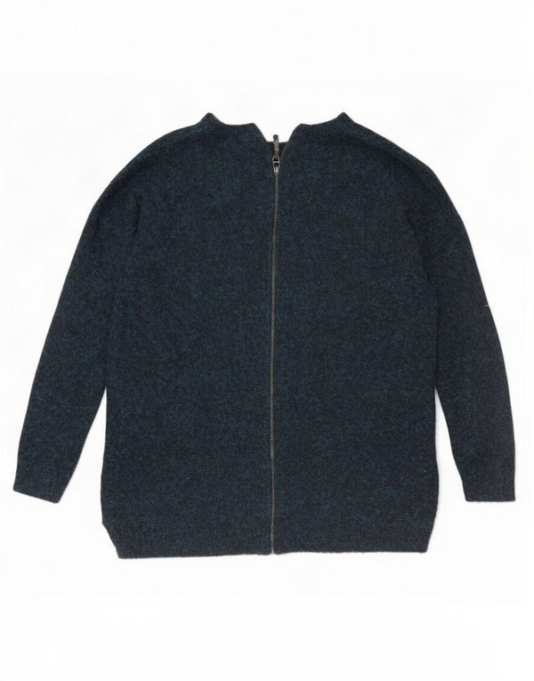 Topshop Womens Oversized Cardigan Sweater UK 10 Small Blue Flecked Acrylic