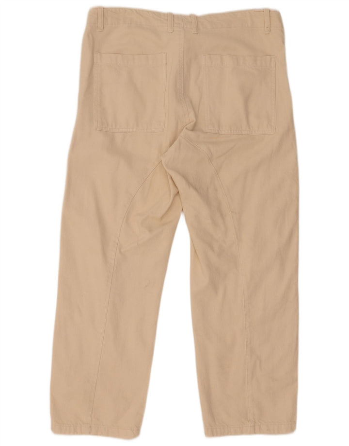 Calça jeans reta feminina Zara grande W30 L27 bege