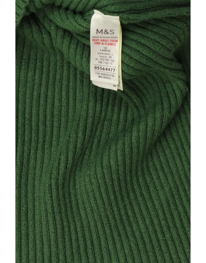 Suéter feminino Marks & Spencer com gola redonda Reino Unido 16 grande viscose verde
