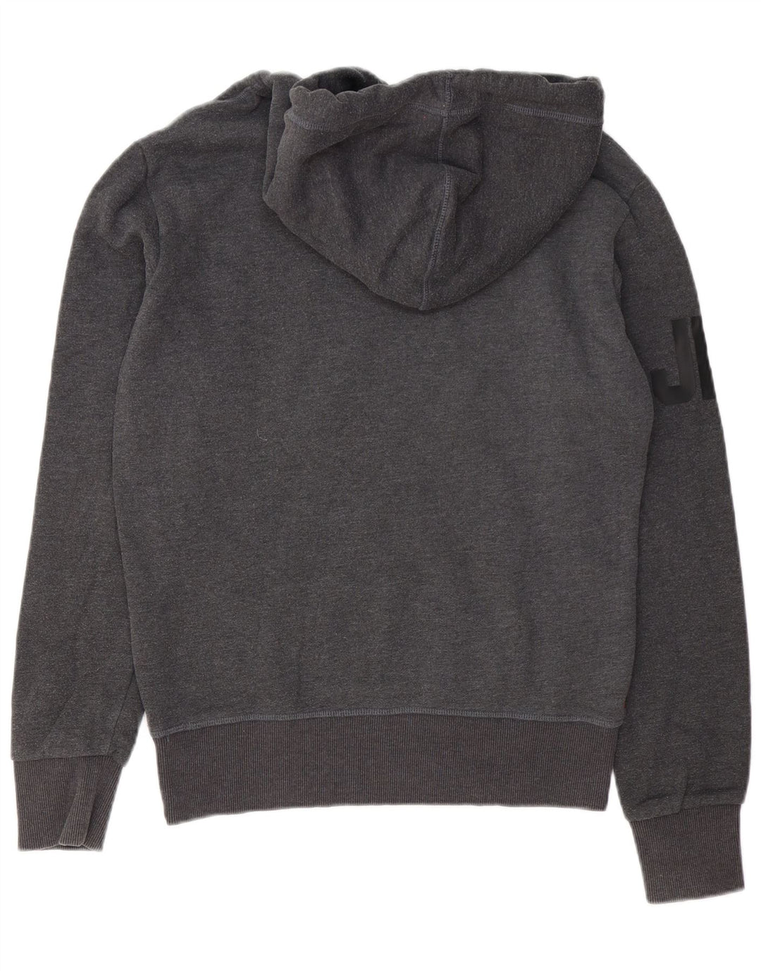Suéter com capuz gráfico masculino Superdry pequeno algodão cinza