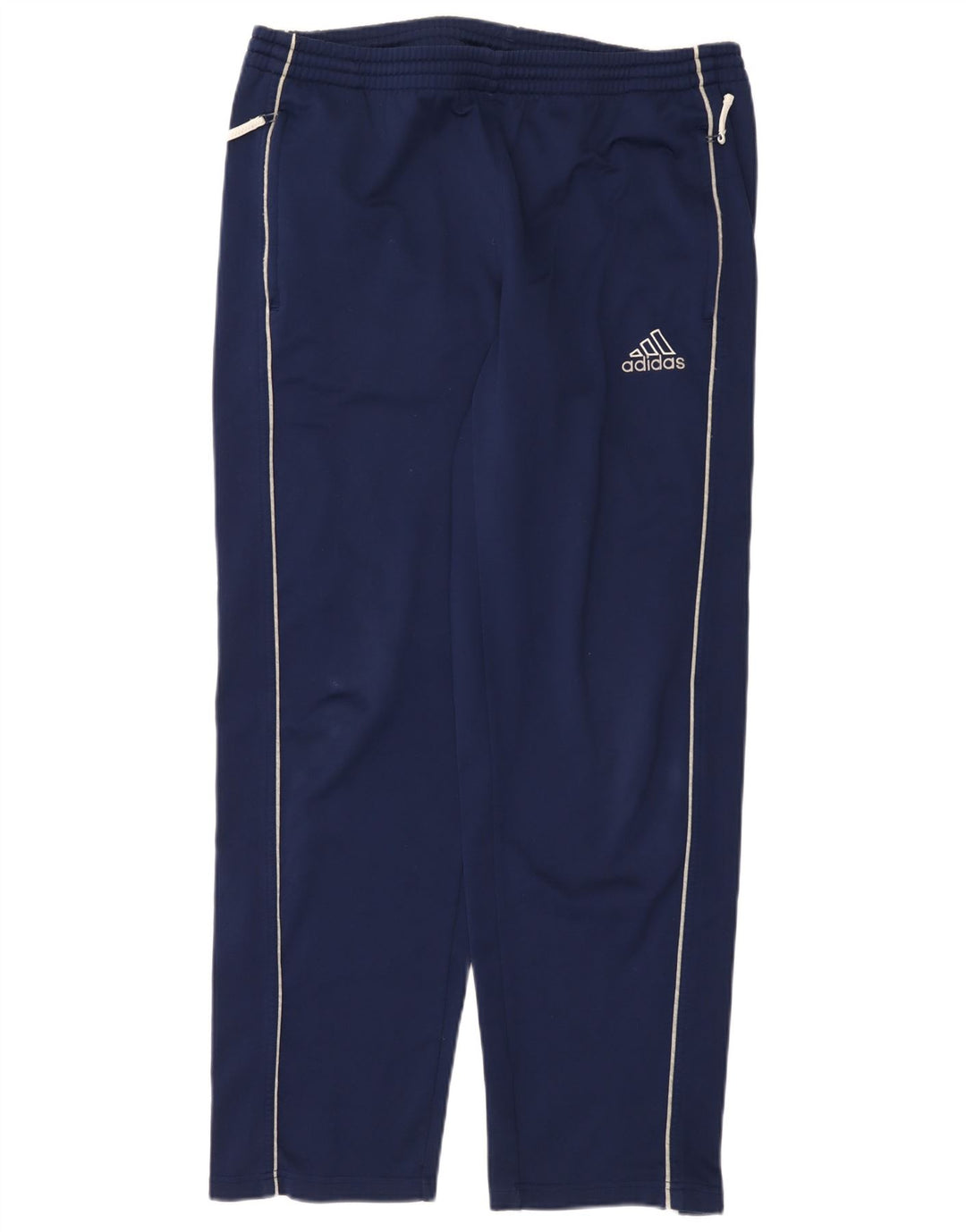Calça de treino masculina Adidas UK 38/40 poliéster azul marinho médio
