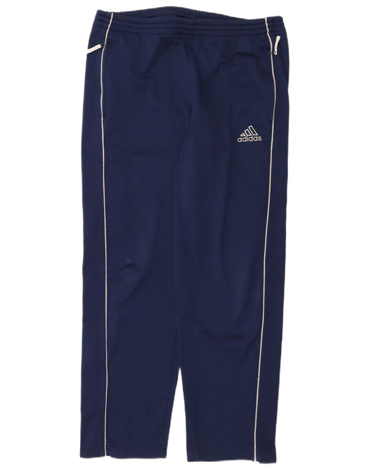 Calça de treino masculina Adidas UK 38/40 poliéster azul marinho médio