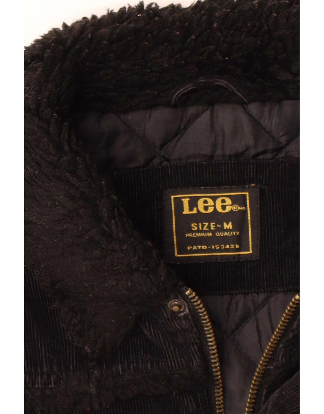 Jaqueta masculina de veludo cotelê Lee UK 38 algodão preto médio
