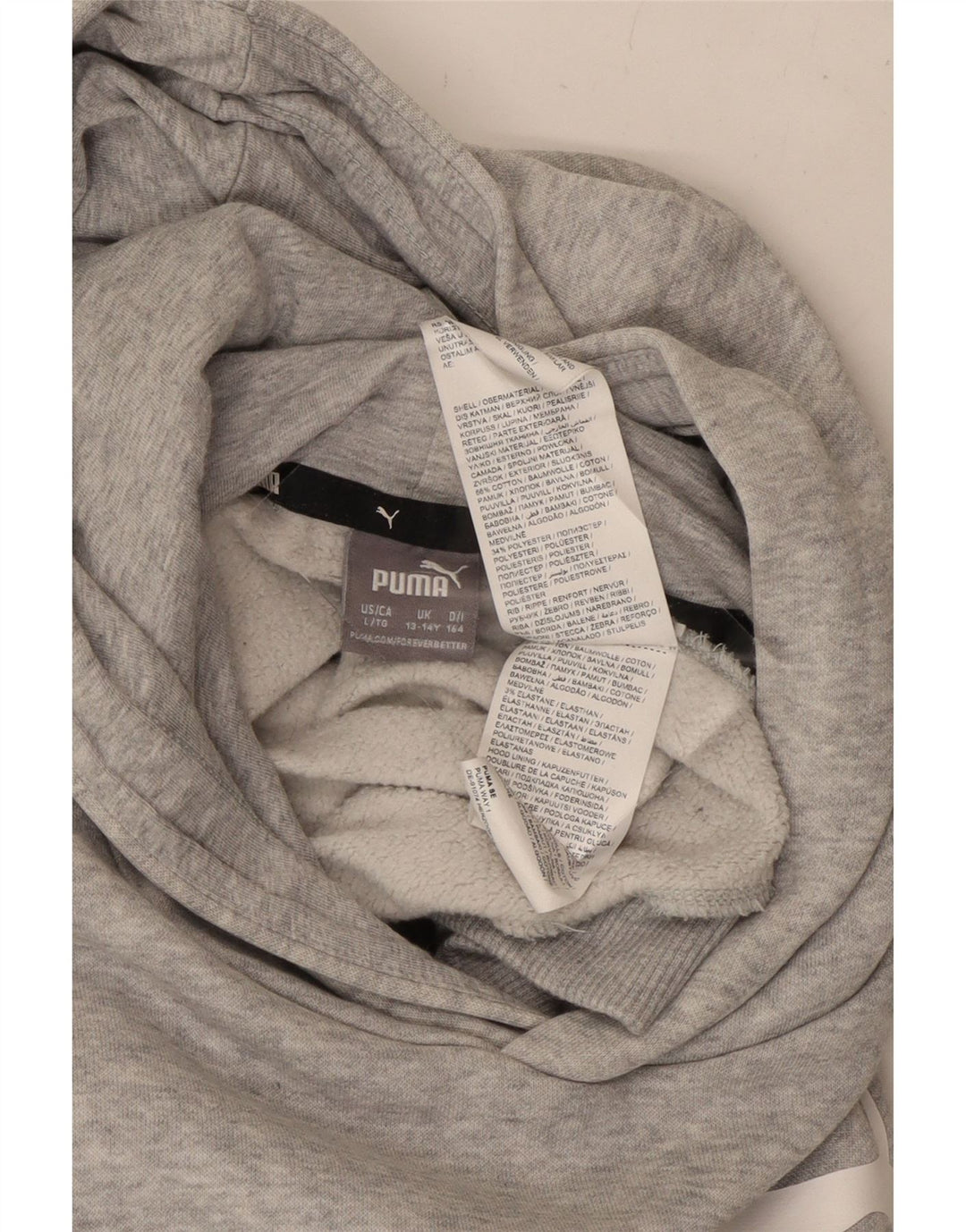 Jumper com capuz gráfico PUMA Boys 13-14 anos algodão cinza