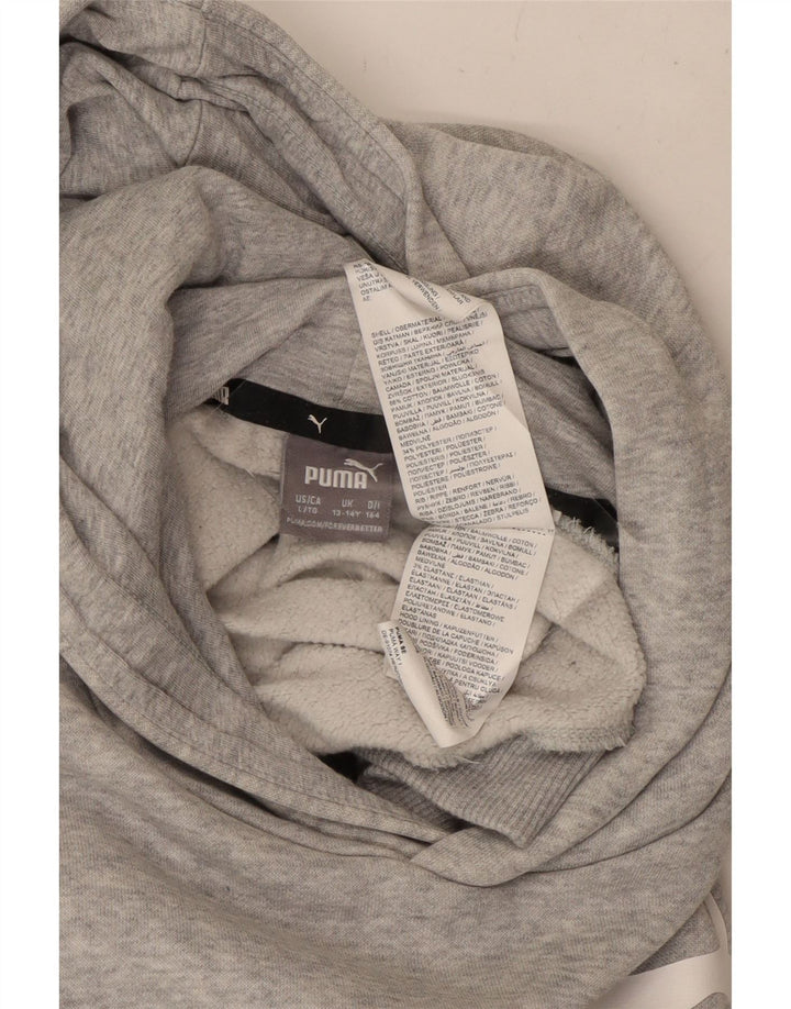 Jumper com capuz gráfico PUMA Boys 13-14 anos algodão cinza