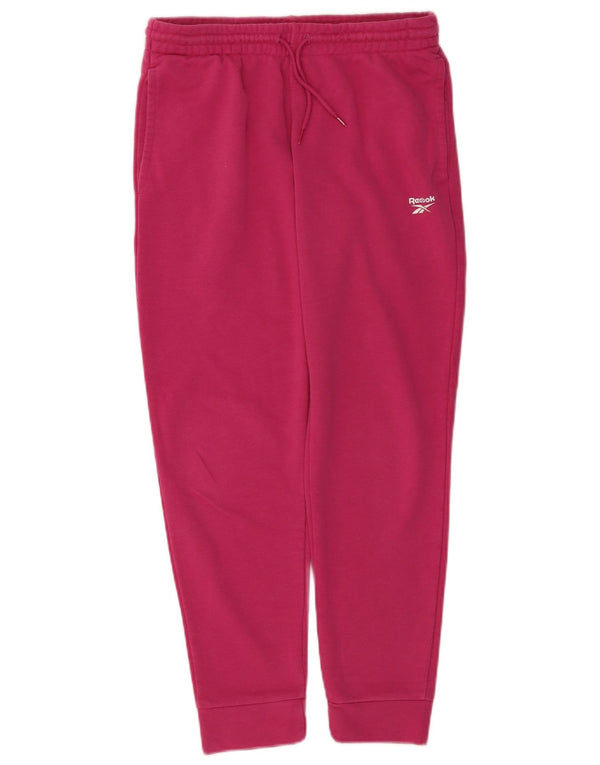 Calça de treino feminina Reebok Joggers UK 8/10 pequeno algodão rosa