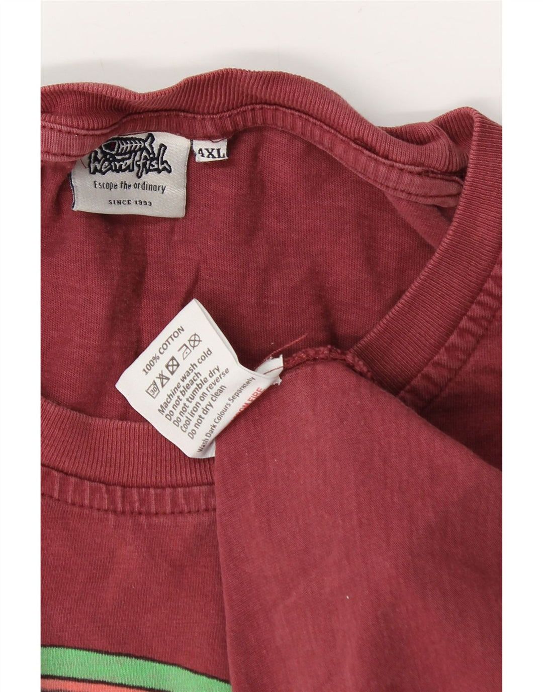 Camiseta gráfica masculina WEIRD FISH Top 4XL algodão vermelho