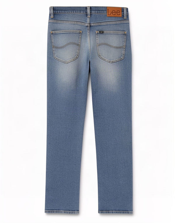 Lee Mens Brooklyn Straight Jeans W32 L32 Azul Algodão