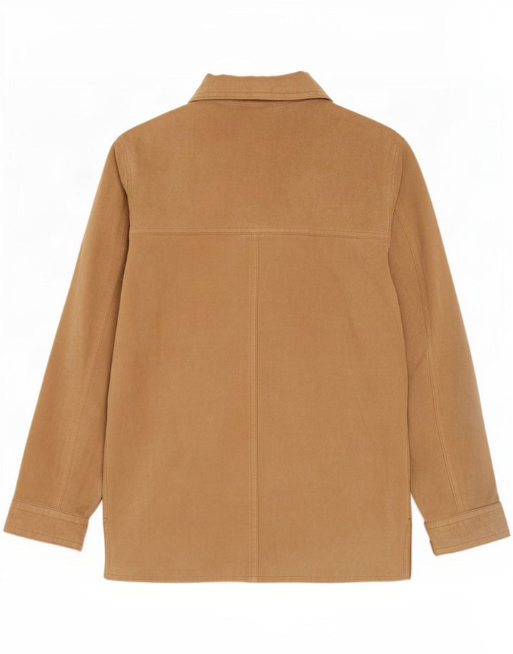 Jaqueta de camurça vintage feminina UK 18 XL bege