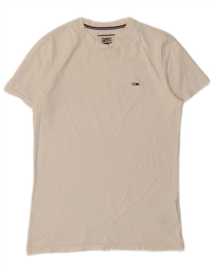 Camiseta masculina Tommy Hilfiger top pequeno algodão branco