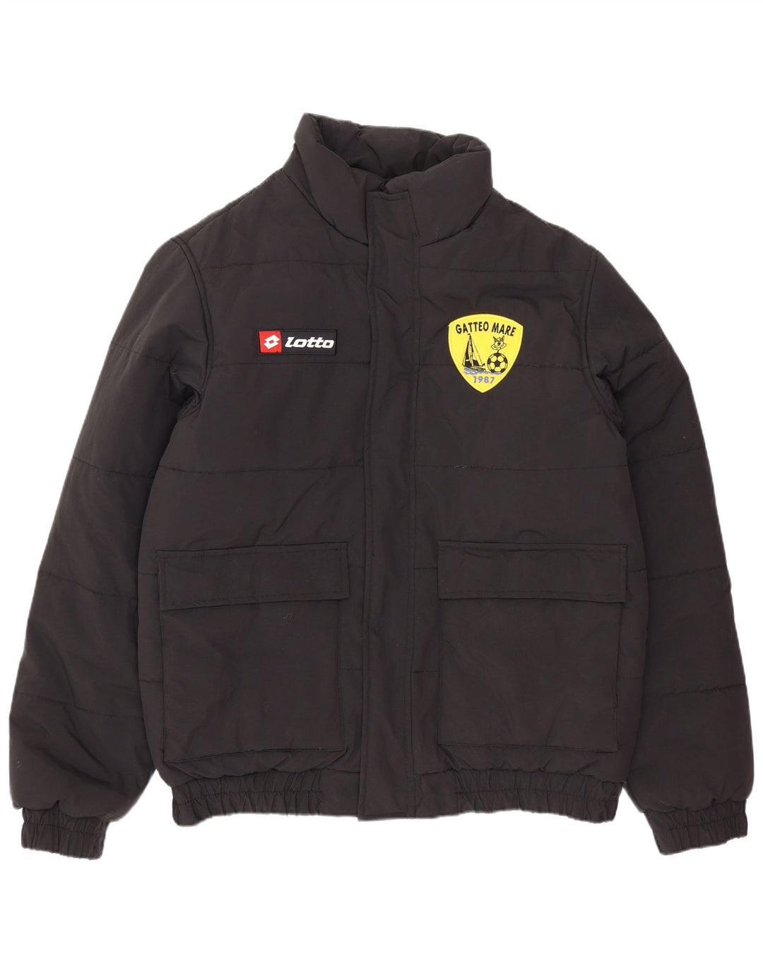 Jaqueta masculina acolchoada gráfica LOTTO Reino Unido 40 grande nylon preto