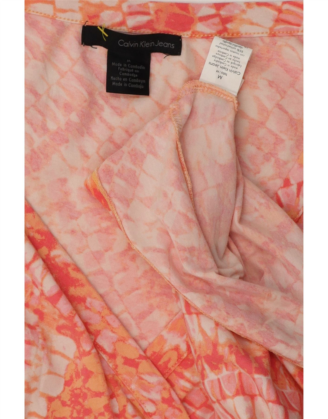 Vestido bainha feminino CALVIN KLEIN JEANS UK 14 médio vermelho geométrico