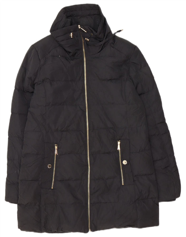 Casaco acolchoado grande Michael Kors feminino Reino Unido 10 pequeno poliéster preto