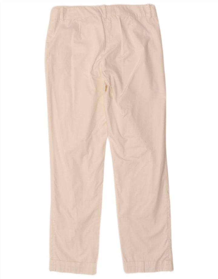 Calça chino reta feminina TRUSSARDI IT 42 médio W28 L28 algodão branco