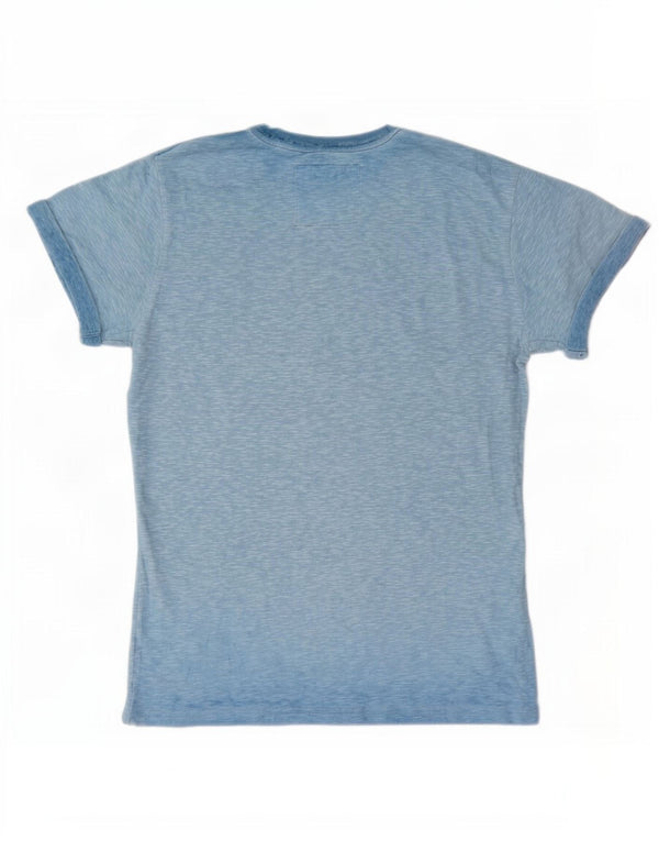Camiseta masculina Superdry Top XS algodão manchado azul