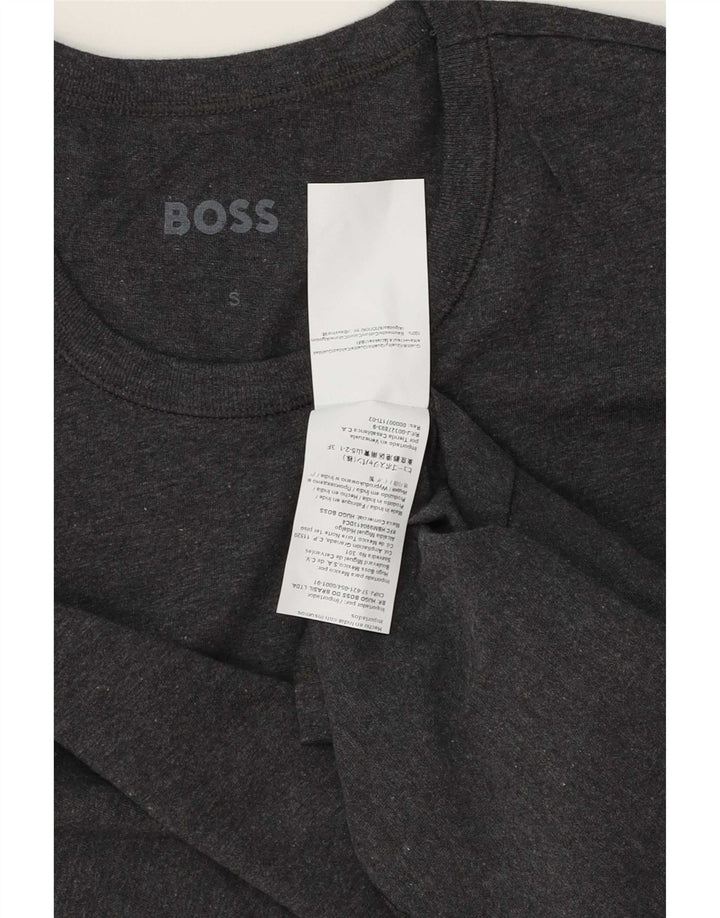 Hugo Boss Mens T-Shirt Top Pequeno Algodão Cinza