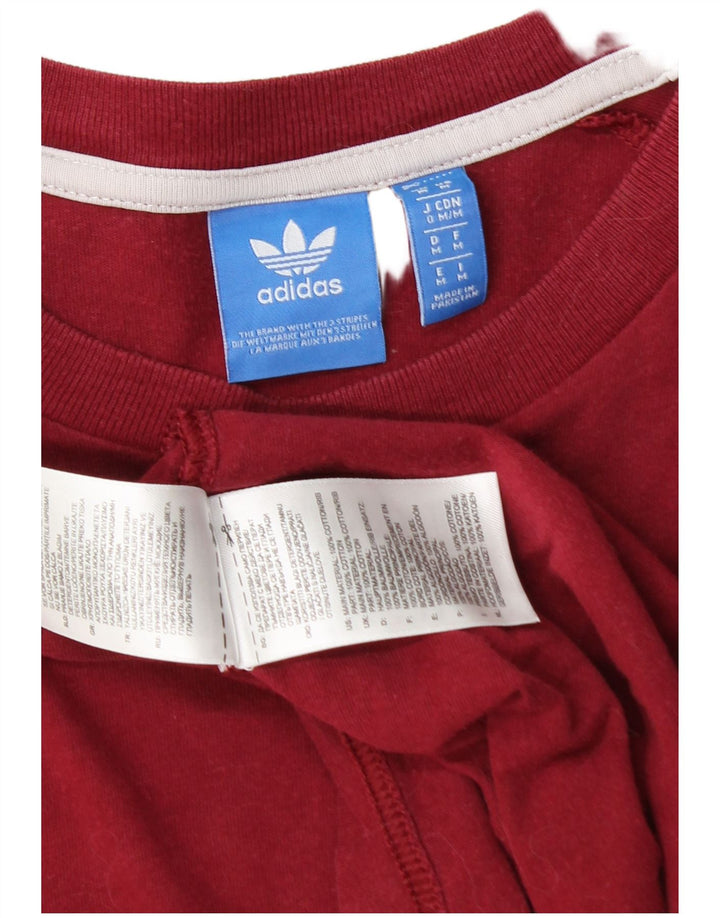 Adidas Mens Camiseta Top Médio Algodão Borgonha