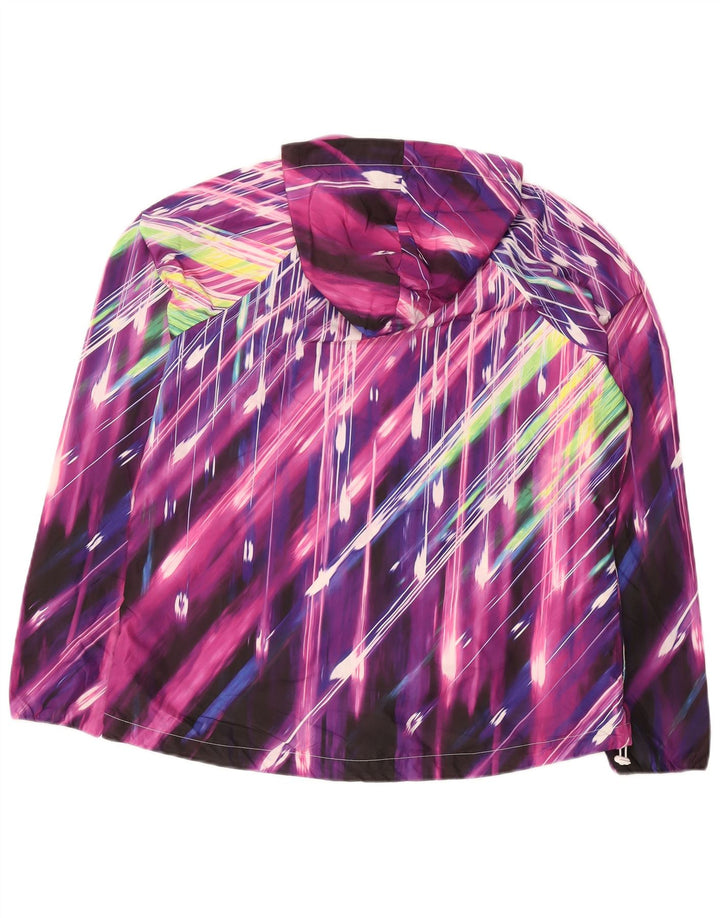 Jaqueta de chuva com capuz feminino Fila UK 16 grande poliéster listrado multicolorido