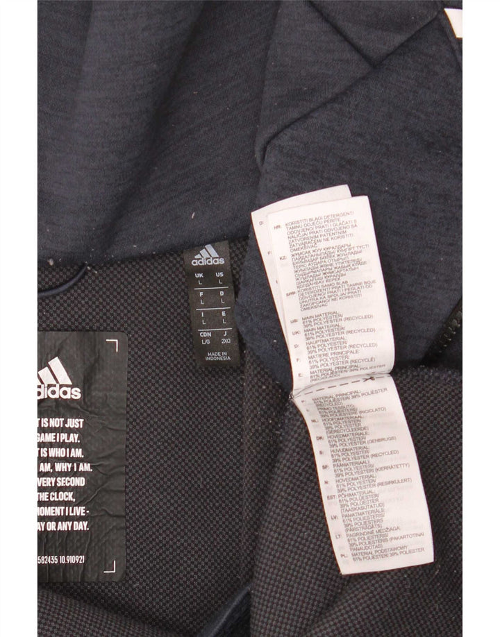 Adidas Mens Graphic Hooded Tracksuit Top Jaqueta Grande Poliéster Azul Marinho