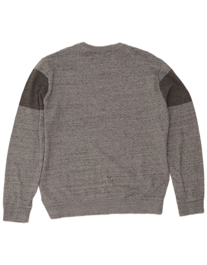 Suéter masculino Calvin Klein com gola redonda e gola redonda grande cinza manchado