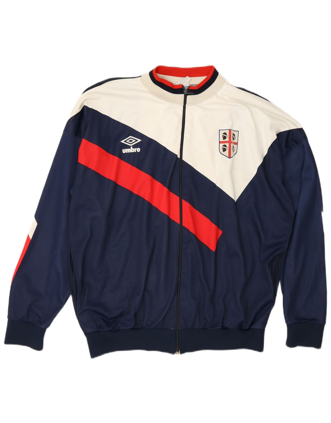 Umbro Masculino Cagliari 1990-1991 Jaqueta de treino grande azul marinho