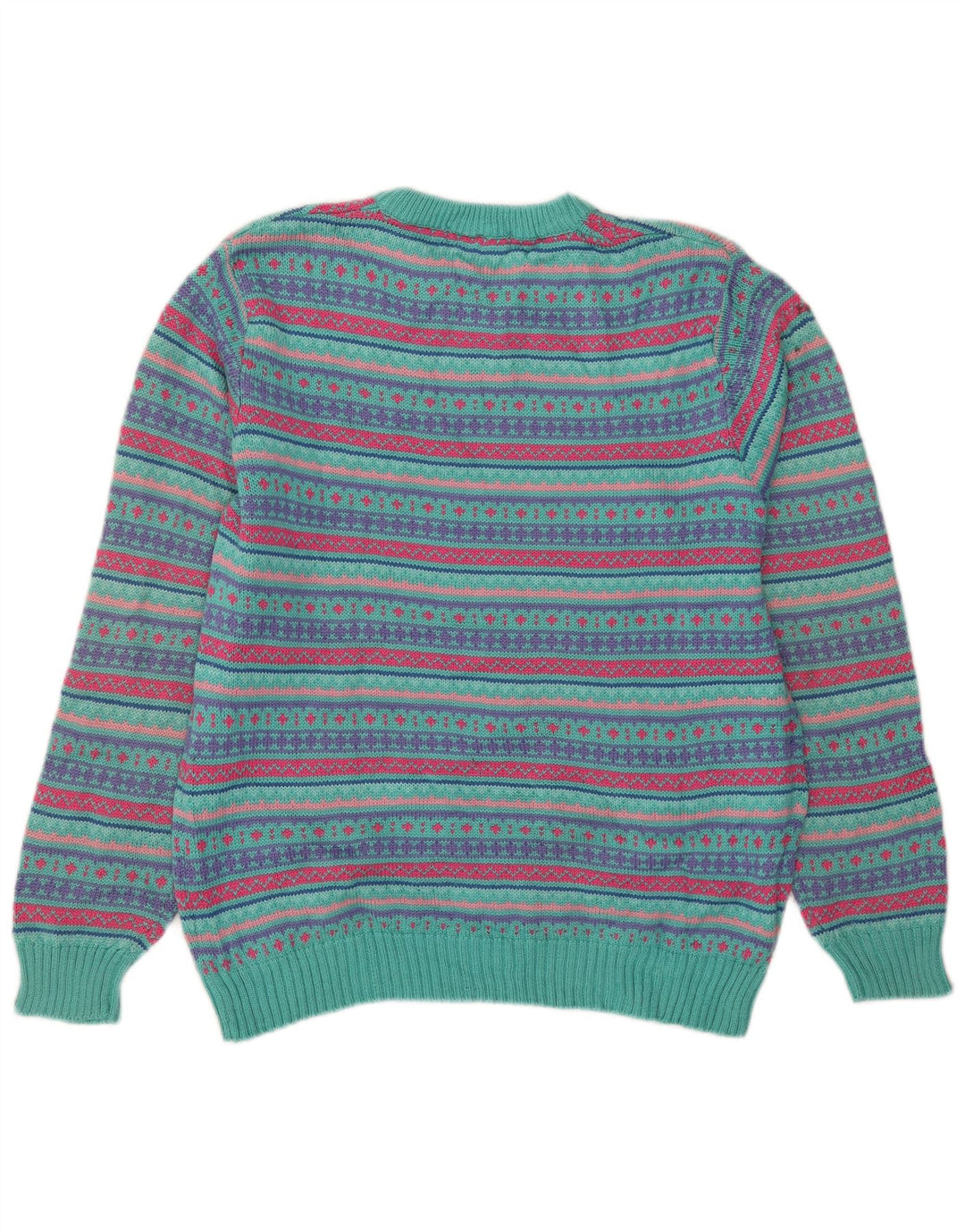 Suéter masculino L.L.Bean com gola redonda, grande lã Fair Isle multicolorida