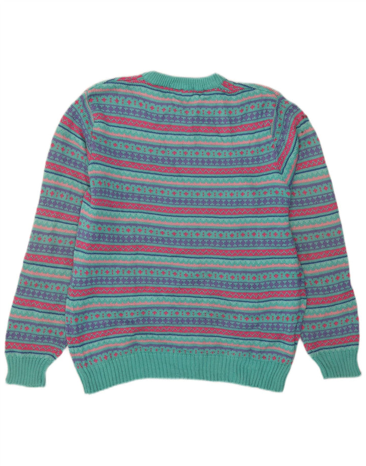 Suéter masculino L.L.Bean com gola redonda, grande lã Fair Isle multicolorida