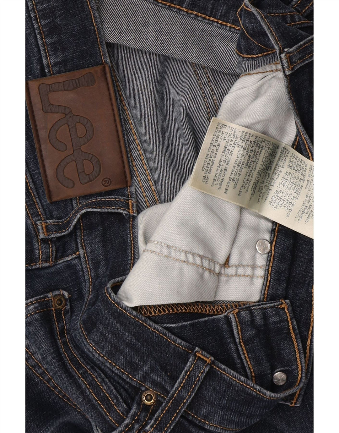 Lee Mens Luke Slim Jeans W32 L32 Azul Marinho Algodão
