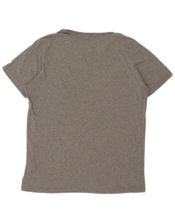 Camiseta masculina Puma Graphic Top grande algodão manchado cinza