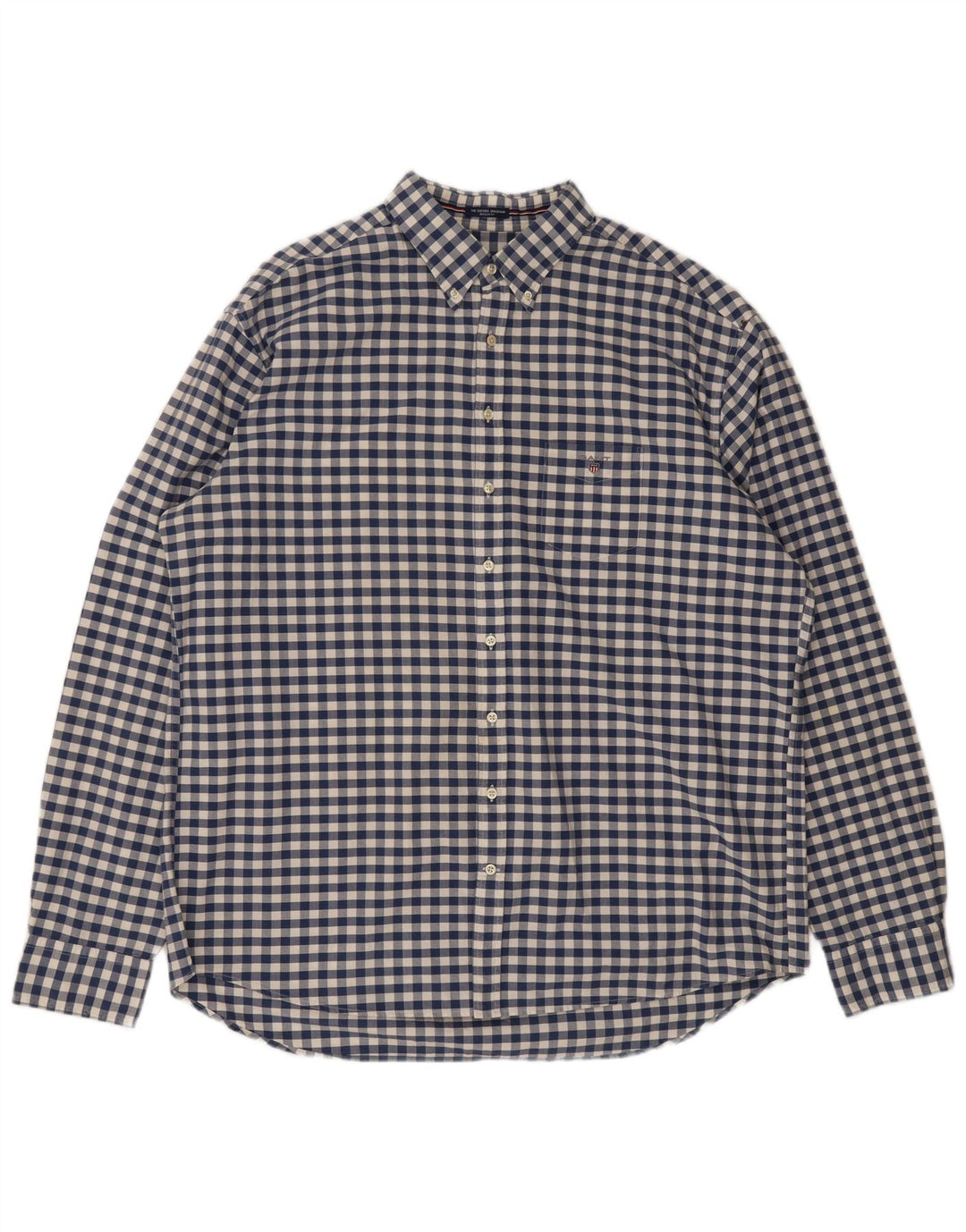 Camisa masculina Gant Regular Fit 3XL algodão guingão azul