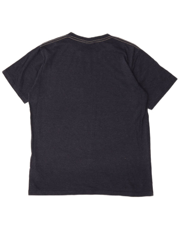 Camiseta gráfica masculina Weird Fish Top médio algodão azul marinho